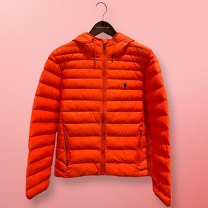 Polo Ralph Lauren Packable Down Fill Puffer Jacket Orange NWT Men’s M